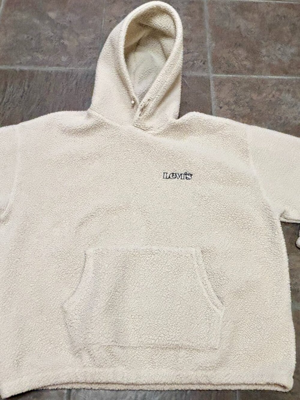 ~~Levi's Men's XL Sherpa Cozy Up Relaxed Pullover Hoodie White/Cream Cozy Levi